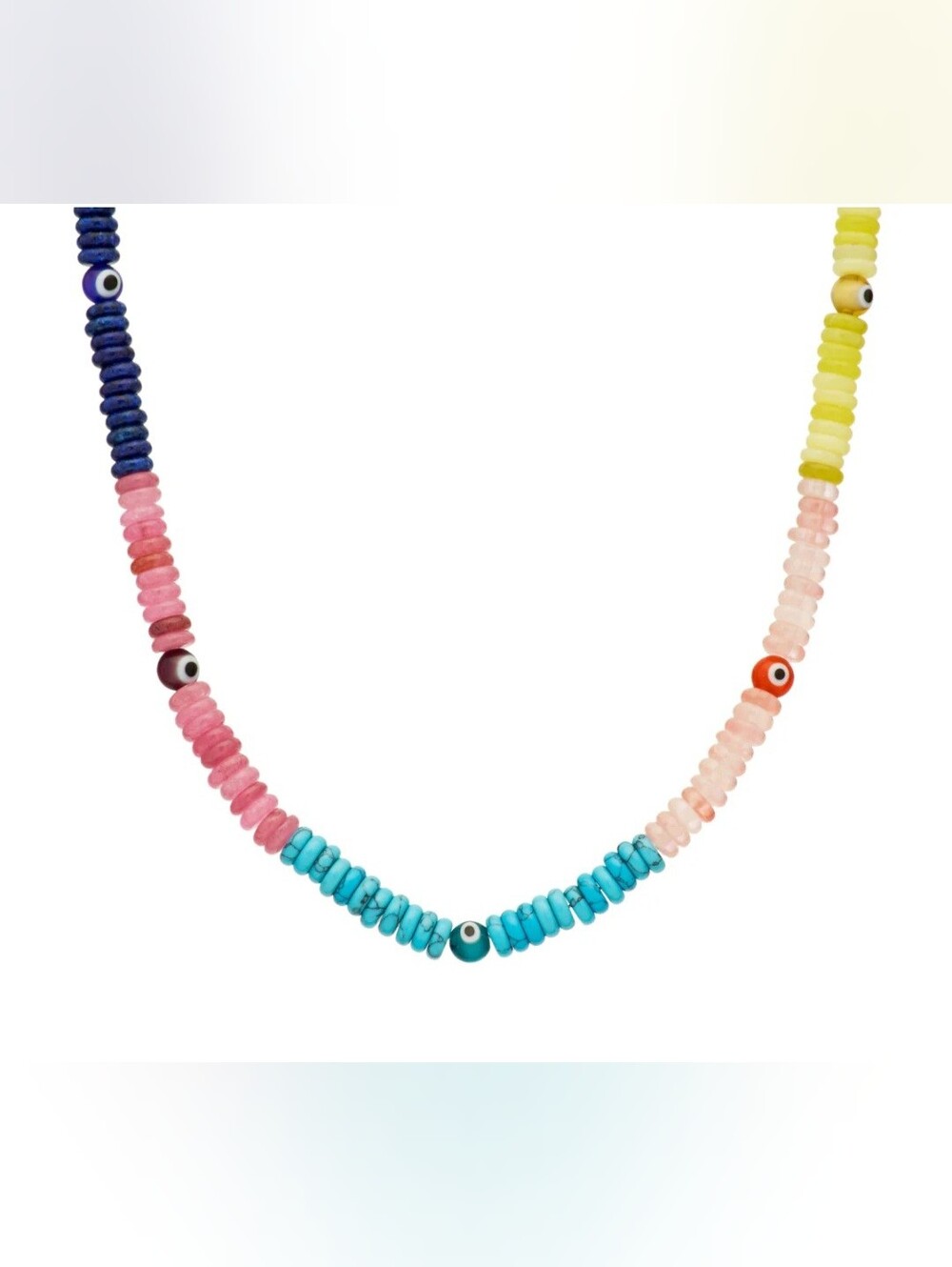 Colorful Multicolor Beaded Evil Eye Necklace